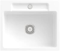 Villeroy & Boch Einbausp&uuml;le Siluet 60 S flat 600x510mm Ablgarn. aus TitanCeram Wei&szlig;