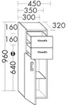 Burgbad Halbhochschrank Sys30 PG4 Sana 960x350x320 Eiche Wei&szlig;, UH3555RF3675