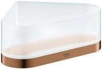 GROHE Eck-Duschablage Selection 41038 mit Halterung Glas/warm sunset geb&uuml;rstet,