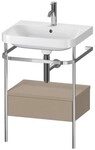 Duravit Happy D.2 Plus c-shaped Set mit Metallkonsole und Schubkasten Leinen Matt