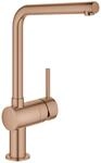 GROHE Einhand-Sp&uuml;ltischbatterie Minta 31375 L-Auslauf warm sunset geb&uuml;rstet,