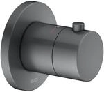 Keuco Thermostatarmatur IXMO 59553, rund, Schwarzchrom geb&uuml;rstet, 59553130001