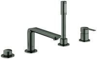 GROHE 4-Loch-EH-Wannenkombination Lineare 19577_1 hard graphite geb&uuml;rstet, 19577AL1
