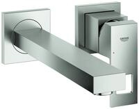 GROHE 2-Loch-WT-Wandbatterie Eurocube 23447 Fertigmontageset supersteel, 23447DC0