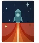 Biederlack Babydecke 'Little Rocket' 75 x 100 cm Blau