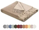 Biederlack Kaschmirplaid Uni 150 x 200 cm - Mehrere Farben (Farbe: Henna - Sand)
