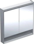 Geberit ONE Vorbau-Spiegelschrank mit Nische 2 T&uuml;ren mit Beleuchtung 900 x 900 x 150