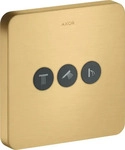 Axor Showerselect Absperrventil abgerundet f&uuml;r 3 Verbraucher Unterputz - Brushed