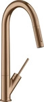 Axor Starck Einhebel-K&uuml;chenmischer 270 mit Ausziehbrause - Brushed Red Gold -