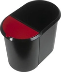 Helit Papierkorb Duo-System schwarz / rot - H61039.92
