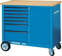 Gedore Blau 1504 0511 S Rollwerkbank mit 7 Schubladen und Schraubstock - 6623050