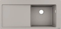 Hansgrohe S51 Einbausp&uuml;le S514-F450 mit Abtropffl&auml;che links - Betongrau - 43314380