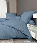 Janine Janine Mako-Soft-Seersucker Bettw&auml;sche PIANO 0125 denimblau Gr&ouml;&szlig;e: 240x220