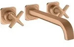 hansgrohe Fertigset Axor Citterio E UP-3-Loch-Waschtischarmatur, A 220mm, Ros, brush.