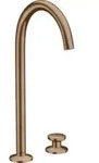 hansgrohe 2-Loch-Waschtischarmatur Sel. 260 Axor One A 165mm, m Pus-Op-Abl, brush. r