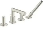 hansgrohe Fertigmontageset Axor Uno 4-L-BW-Rand-Arm, m Zerogr, Edelstahl-Optik