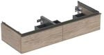 Geberit Doppelwaschtisch-Unterschrank iCon 118,4x24,7x47,6cm, 2 L, nuss/Gr. la. ma