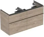 Geberit Doppelwaschtisch-Unterschrank iCon 118,4x61,5x47,6cm, 4 L, nuss/Gr. la. ma