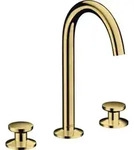 hansgrohe 3-Loch-Waschtischarmatur Sel. 170 Axor One A 140mm, m Pus-Op-Abl, pol. gol