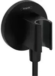 hansgrohe Wandanschluss Fixfit S rund, mit Brausehalter, matt-schwarz