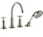 hansgrohe Fertigmontageset Axor Montreux 4-L-Fliese-Ar, m Kreuzgr., brush. ni.