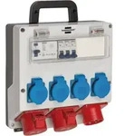 Wandverteiler 400V/16A IP44 3x LS 230V/16 A, 1xFI 40 A 4-polig 30mA