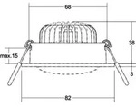 brumberg LED-Einbaustrahler 230V 7W dimmbar rund strukturwei&szlig;