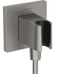 hansgrohe Wandanschluss Fixfit E eck., m Brauseha., brushed black chrome