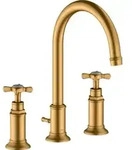 hansgrohe 3-Loch-Waschtischarmatur 180 Axor Montreux A 175mm, m Kreuz, ZugstAblGar, b