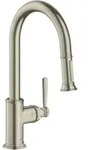 hansgrohe Sp&uuml;ltisch-Einhebelmischer 180 Axor Montreux mit Ausziehbrause, brushed