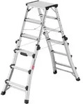 Hailo Alu-Teleskop-Doppelstufenleiter Master DTL100 2x4 - 2x6 Stufen