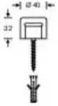 FSB Wandt&uuml;rpuffer 38 3880 Gum.schwarz L.32mm