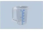 H&uuml;nersdorff Messkanne 500 ml, PP, 2 Skalen geschlossener Griff, transparent