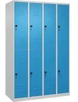 C+P Doppelstock-Spind Classic PLUS, 4 Abteile, 1850x1200x500mm, 7035/5012...