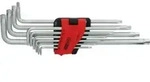 KS Tools F&uuml;nfstern-Winkelstiftschl&uuml;ssel-Satz, Bohrung, lang, 10-tlg.