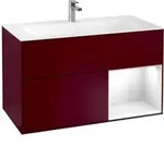V&B Waschtischunterschrank Finion Reg re Glossy white lacquer, Peony Matt
