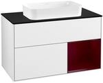V&B Waschtischunterschrank Abdeckplatte bla m Finion 100x60,3cm, Reg re Peo, glo wh.