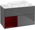 V&B Waschtischunterschrank Wandbeleuchtung Finion 100x60,3 cm, Reg li Peo, Anthracite