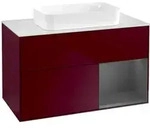 V&B Waschtischunterschrank Wandbeleuchtung Finion 100x60,3 cm, Reg re Anthrac. m, Peo