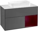 V&B Waschtischunterschrank Wandbeleuchtung Finion 100x60,3 cm, Reg re Peo, Anthracite