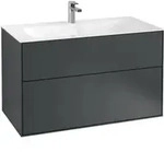 V&B Waschtischunterschrank Finion 99,6x59,1x49,8cm, md b m Lac, m Wandbeleuchtung