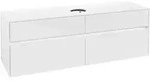 V&B Waschtischunterschrank Collaro 160x54,8x50cm, WT mittig, Glossy White