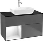V&B Waschtischunterschrank Finion 100, Pl b m, Reg glo wh. Lac, Anthrac. m