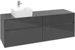 V&B Waschtischunterschrank Collaro 160x54,8x50cm, WT links, Glossy Grey