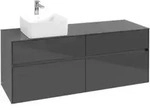 V&B Waschtischunterschrank Collaro 140x54,8x50cm, WT links, Glossy Grey