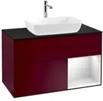 V&B Waschtischunterschrank Wandbeleuchtung Finion 100, Pl bla m, Reg wh. m Lac, Peo m