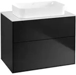 V&B Waschtischunterschrank Wandbeleuchtung Finion 80x60,3x50,1mm, Gl. wh. m, bla m