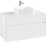 V&B Waschtischunterschrank Collaro 100x54,8x50cm, WT mittig, White Matt