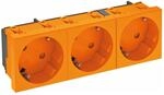 OBO Bettermann Vertr Steckdose 33 Grad, 3-fach Schutzkontakt STD-D3S ROR3 (6120125)