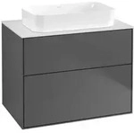 V&B Waschtischunterschrank Wandbeleuchtung Finion 80x60,3x50,1mm, Gl. wh. m, Anthrac.